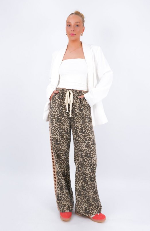 Portland Denim Pant Leopard Hearts