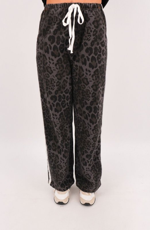 Portland Denim Pant Charcoal Leopard