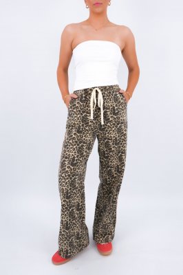 Portland Denim Pant Leopard Hearts