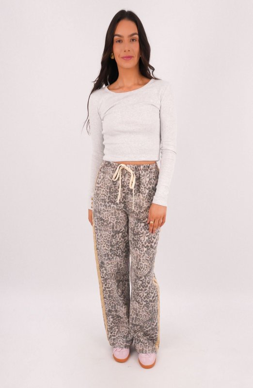 Dylan Denim Pant Faded Leopard